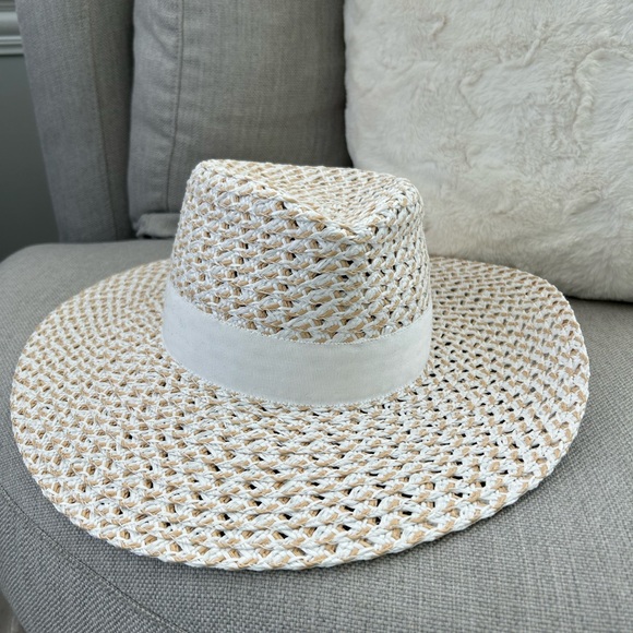 Eric Javits Cannes II Wide Brim Woven Fedora White Mix NWOT - Picture 7 of 10